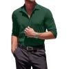 COOFANDY Men’s Muscle Fit Dress Shirts Wrinkle-Free Long Sleeve Casual Button Down Shirts(Green)