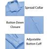 COOFANDY Men’s Muscle Fit Dress Shirts Wrinkle-Free Long Sleeve Casual Button Down Shirts(Light Blue)