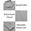 COOFANDY Men’s Muscle Fit Dress Shirts Wrinkle-Free Long Sleeve Casual Button Down Shirts(Light Grey)