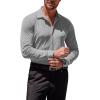 COOFANDY Men’s Muscle Fit Dress Shirts Wrinkle-Free Long Sleeve Casual Button Down Shirts(Light Grey)