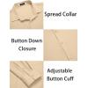 COOFANDY Men’s Muscle Fit Dress Shirts Wrinkle-Free Long Sleeve Casual Button Down Shirts(Light Khaki)