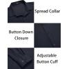 COOFANDY Men’s Muscle Fit Dress Shirts Wrinkle-Free Long Sleeve Casual Button Down Shirts(Navy Blue)