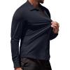 COOFANDY Men’s Muscle Fit Dress Shirts Wrinkle-Free Long Sleeve Casual Button Down Shirts(Navy Blue)