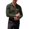 COOFANDY Men’s Muscle Fit Dress Shirts Wrinkle-Free Long Sleeve Casual Button Down Shirts(Olive Green)