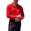 COOFANDY Men’s Muscle Fit Dress Shirts Wrinkle-Free Long Sleeve Casual Button Down Shirts(Red)
