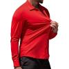 COOFANDY Men’s Muscle Fit Dress Shirts Wrinkle-Free Long Sleeve Casual Button Down Shirts(Red)