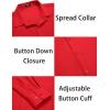 COOFANDY Men’s Muscle Fit Dress Shirts Wrinkle-Free Long Sleeve Casual Button Down Shirts(Red)