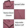 COOFANDY Men’s Muscle Fit Dress Shirts Wrinkle-Free Long Sleeve Casual Button Down Shirts(Red Purple)