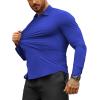 COOFANDY Men’s Muscle Fit Dress Shirts Wrinkle-Free Long Sleeve Casual Button Down Shirts(Royal Blue)