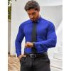 COOFANDY Men’s Muscle Fit Dress Shirts Wrinkle-Free Long Sleeve Casual Button Down Shirts(Royal Blue)