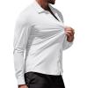 COOFANDY Men’s Muscle Fit Dress Shirts Wrinkle-Free Long Sleeve Casual Button Down Shirts(White)