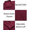 COOFANDY Men’s Muscle Fit Dress Shirts Wrinkle-Free Long Sleeve Casual Button Down Shirts(Wine Red)
