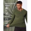 COOFANDY Men’s Muscle Slim Fit T-Shirt Long Sleeve Henley Shirts Casual Gym Workout Athletic Tee Shirts(Army Green)