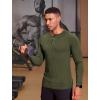 COOFANDY Men’s Muscle Slim Fit T-Shirt Long Sleeve Henley Shirts Casual Gym Workout Athletic Tee Shirts(Army Green)