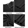 COOFANDY Men’s Muscle Slim Fit T-Shirt Long Sleeve Henley Shirts Casual Gym Workout Athletic Tee Shirts(Black)