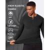 COOFANDY Men’s Muscle Slim Fit T-Shirt Long Sleeve Henley Shirts Casual Gym Workout Athletic Tee Shirts(Black)