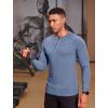 COOFANDY Men’s Muscle Slim Fit T-Shirt Long Sleeve Henley Shirts Casual Gym Workout Athletic Tee Shirts(Blue)