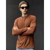 COOFANDY Men’s Muscle Slim Fit T-Shirt Long Sleeve Henley Shirts Casual Gym Workout Athletic Tee Shirts(Brown)