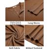 COOFANDY Men’s Muscle Slim Fit T-Shirt Long Sleeve Henley Shirts Casual Gym Workout Athletic Tee Shirts(Brown)