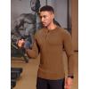 COOFANDY Men’s Muscle Slim Fit T-Shirt Long Sleeve Henley Shirts Casual Gym Workout Athletic Tee Shirts(Brown)