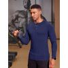 COOFANDY Men’s Muscle Slim Fit T-Shirt Long Sleeve Henley Shirts Casual Gym Workout Athletic Tee Shirts(Navy Blue)