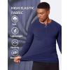COOFANDY Men’s Muscle Slim Fit T-Shirt Long Sleeve Henley Shirts Casual Gym Workout Athletic Tee Shirts(Navy Blue)