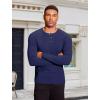 COOFANDY Men’s Muscle Slim Fit T-Shirt Long Sleeve Henley Shirts Casual Gym Workout Athletic Tee Shirts(Navy Blue)