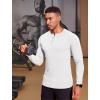 COOFANDY Men’s Muscle Slim Fit T-Shirt Long Sleeve Henley Shirts Casual Gym Workout Athletic Tee Shirts(White)