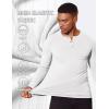 COOFANDY Men’s Muscle Slim Fit T-Shirt Long Sleeve Henley Shirts Casual Gym Workout Athletic Tee Shirts(White)