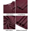 COOFANDY Men’s Muscle Slim Fit T-Shirt Long Sleeve Henley Shirts Casual Gym Workout Athletic Tee Shirts(Wine Red)