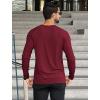 COOFANDY Men’s Muscle Slim Fit T-Shirt Long Sleeve Henley Shirts Casual Gym Workout Athletic Tee Shirts(Wine Red)