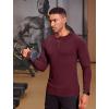 COOFANDY Men’s Muscle Slim Fit T-Shirt Long Sleeve Henley Shirts Casual Gym Workout Athletic Tee Shirts(Wine Red)