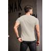 COOFANDY Men’s Muscle T Shirts Stretch Short Sleeve V Neck Bodybuilding Workout Tee Shirts Ribbed Knit Shirt(Light Khaki)