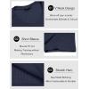 COOFANDY Men’s Muscle T Shirts Stretch Short Sleeve V Neck Bodybuilding Workout Tee Shirts Ribbed Knit Shirt(Navy Blue)