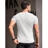 COOFANDY Men’s Muscle T Shirts Stretch Short Sleeve V Neck Bodybuilding Workout Tee Shirts Ribbed Knit Shirt(White)