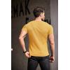 COOFANDY Men’s Muscle T Shirts Stretch Short Sleeve V Neck Bodybuilding Workout Tee Shirts Ribbed Knit Shirt(Yellow)