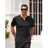COOFANDY Mens Muscle T-Shirts V-Neck Slim Fit Workout Shirt Short Sleeve Longline Gym Athletic Tee Shirts(A-black)