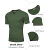 COOFANDY Mens Muscle T-Shirts V-Neck Slim Fit Workout Shirt Short Sleeve Longline Gym Athletic Tee Shirts(Army Green)