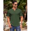 COOFANDY Mens Muscle T-Shirts V-Neck Slim Fit Workout Shirt Short Sleeve Longline Gym Athletic Tee Shirts(Army Green)