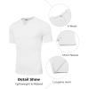 COOFANDY Mens Muscle T-Shirts V-Neck Slim Fit Workout Shirt Short Sleeve Longline Gym Athletic Tee Shirts(A-white)