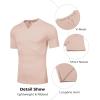 COOFANDY Mens Muscle T-Shirts V-Neck Slim Fit Workout Shirt Short Sleeve Longline Gym Athletic Tee Shirts(Beige)