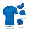 COOFANDY Mens Muscle T-Shirts V-Neck Slim Fit Workout Shirt Short Sleeve Longline Gym Athletic Tee Shirts(Blue)