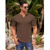 COOFANDY Mens Muscle T-Shirts V-Neck Slim Fit Workout Shirt Short Sleeve Longline Gym Athletic Tee Shirts(Brown)