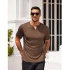 COOFANDY Mens Muscle T-Shirts V-Neck Slim Fit Workout Shirt Short Sleeve Longline Gym Athletic Tee Shirts(Brown)