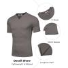 COOFANDY Mens Muscle T-Shirts V-Neck Slim Fit Workout Shirt Short Sleeve Longline Gym Athletic Tee Shirts(Dark Grey)