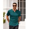 COOFANDY Mens Muscle T-Shirts V-Neck Slim Fit Workout Shirt Short Sleeve Longline Gym Athletic Tee Shirts(Green)