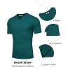 COOFANDY Mens Muscle T-Shirts V-Neck Slim Fit Workout Shirt Short Sleeve Longline Gym Athletic Tee Shirts(Green)