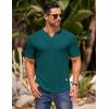 COOFANDY Mens Muscle T-Shirts V-Neck Slim Fit Workout Shirt Short Sleeve Longline Gym Athletic Tee Shirts(Green)