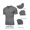 COOFANDY Mens Muscle T-Shirts V-Neck Slim Fit Workout Shirt Short Sleeve Longline Gym Athletic Tee Shirts(Grey)
