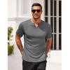 COOFANDY Mens Muscle T-Shirts V-Neck Slim Fit Workout Shirt Short Sleeve Longline Gym Athletic Tee Shirts(Grey)